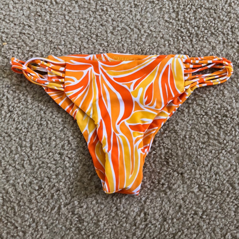 Mikoh Orange Strappy Bikini Bottom